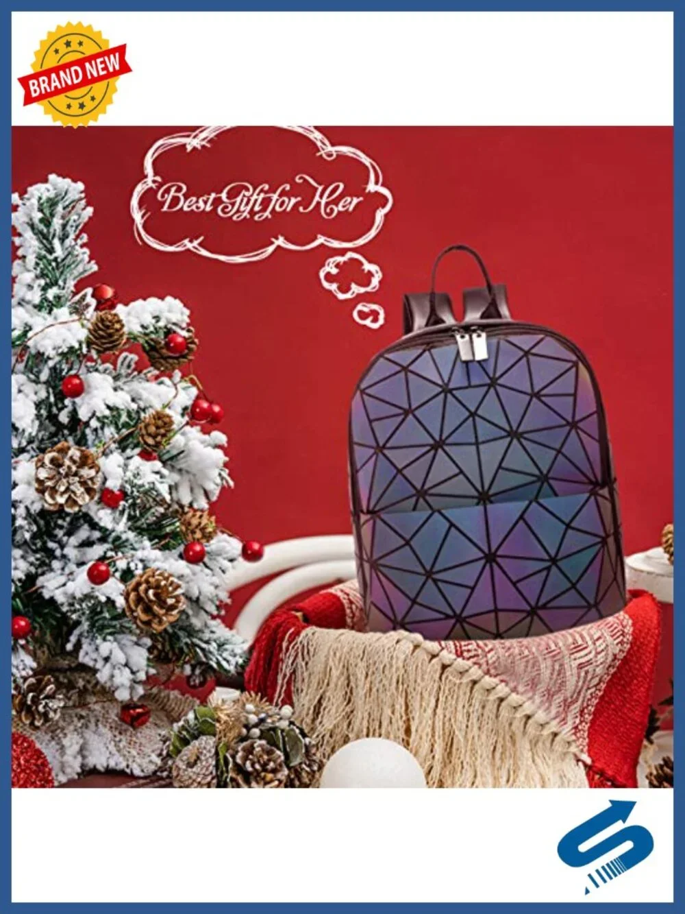 LOVEVOOK Geometric Luminous Handbag Women's Backpack Crossbody Purse